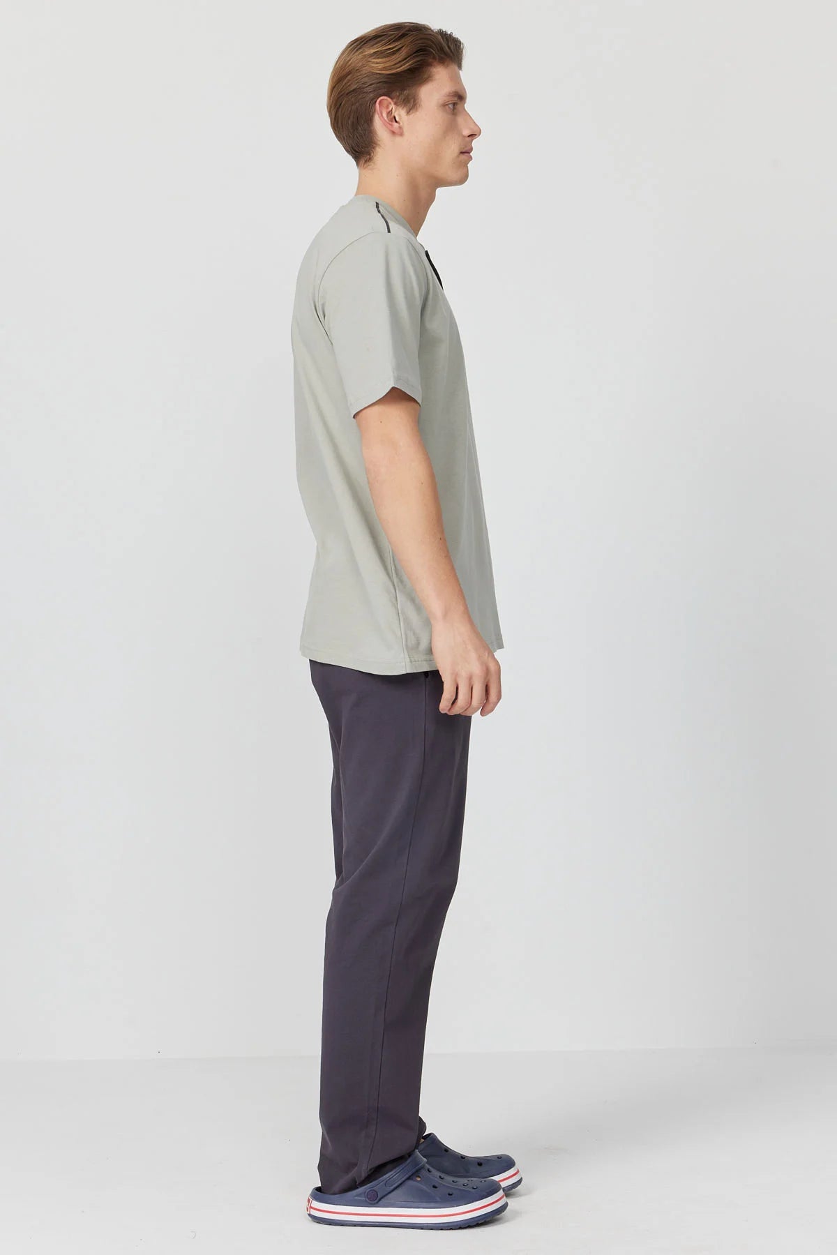 Men's Short-Sleeved Textured Pajama Set