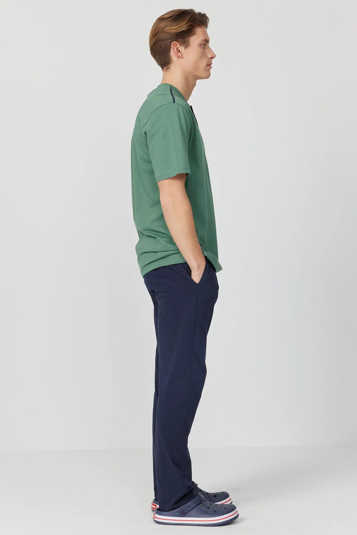 Men's Short-Sleeved Textured Pajama Set