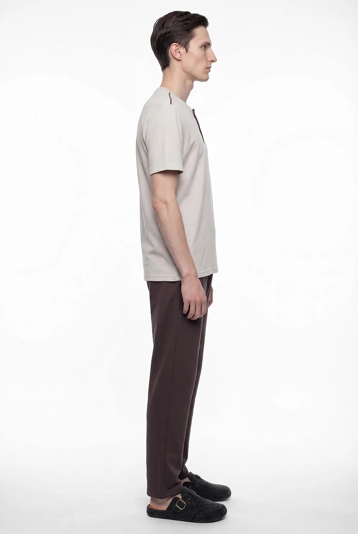 Men's Short-Sleeved Textured Pajama Set