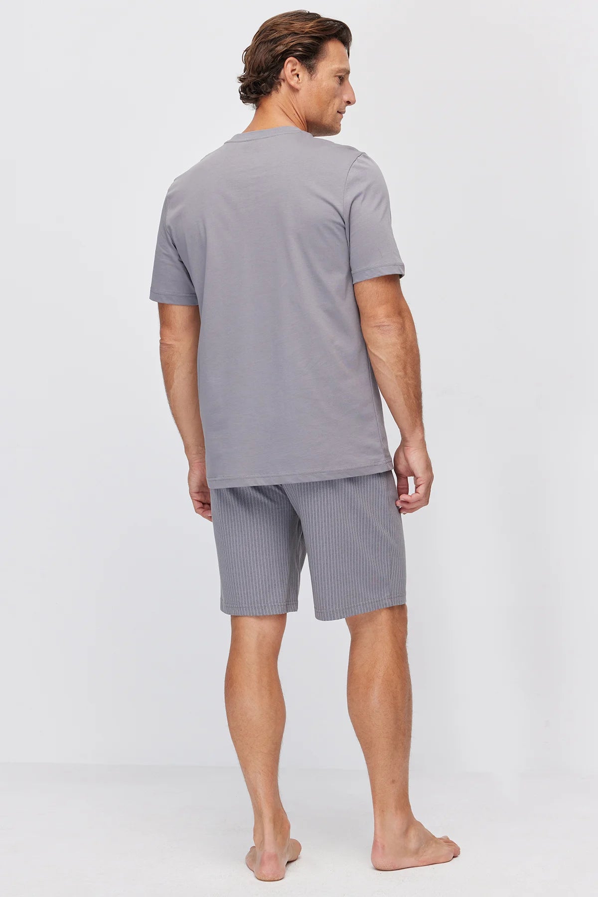 Men's Striped Pocket Cotton Blend Pajama Set