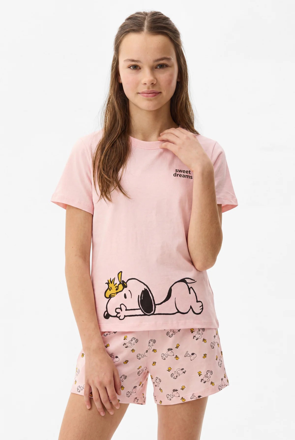 Girls' Printed Pajama Set with Shorts