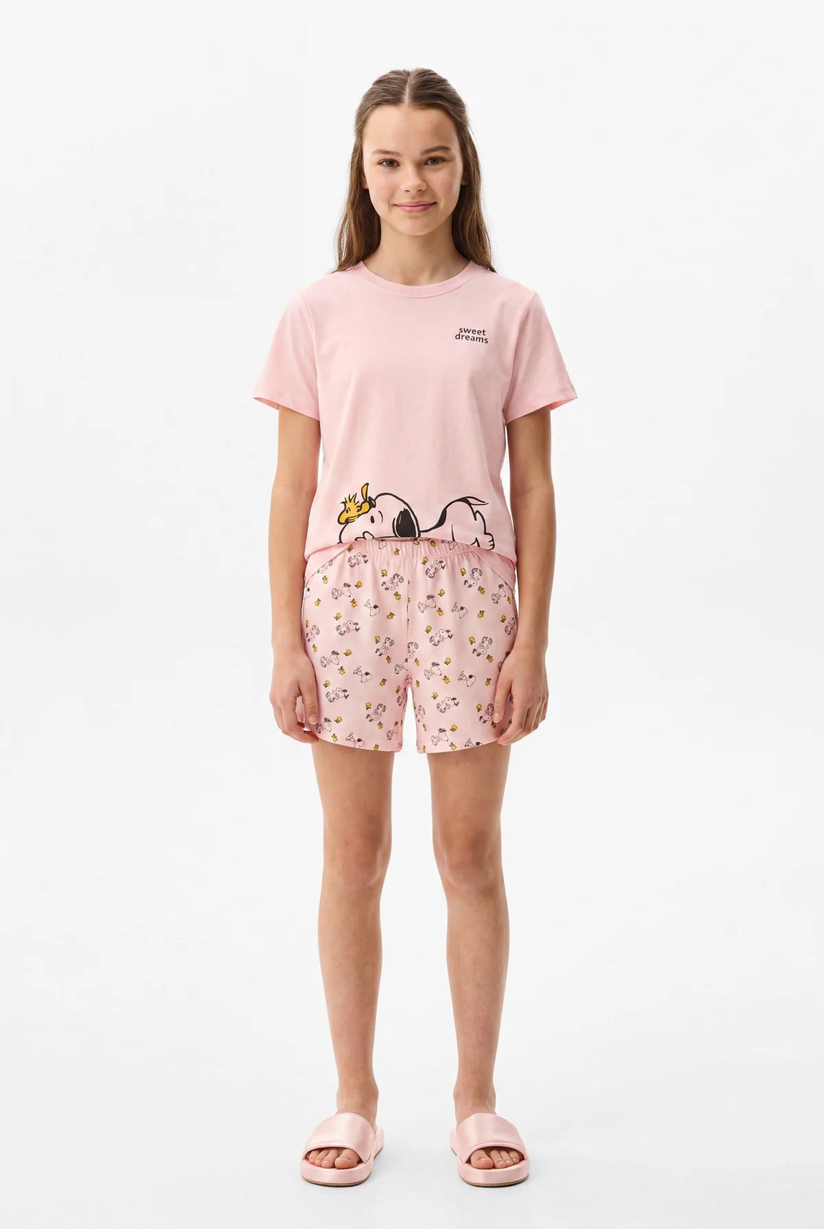 Girls' Printed Pajama Set with Shorts
