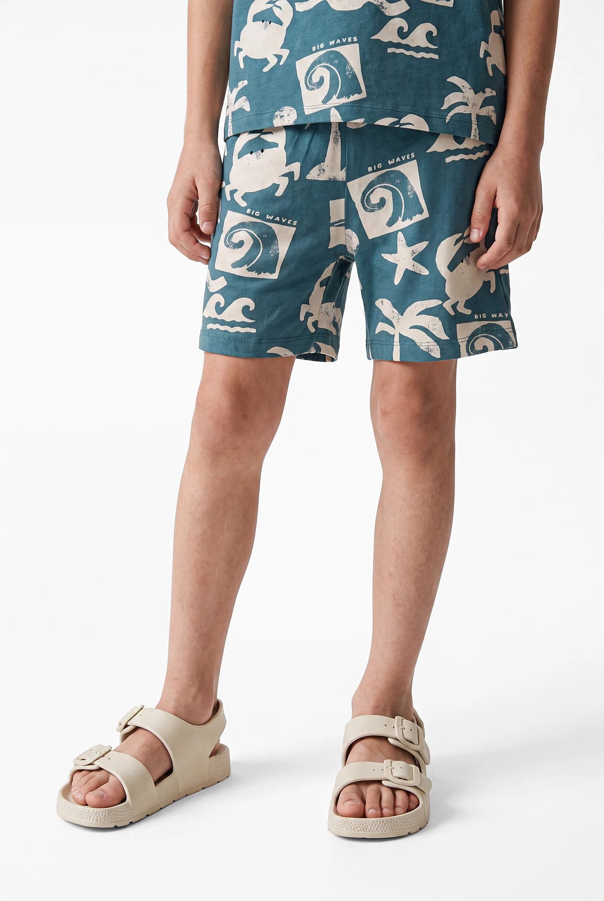 Boys' Sea-Themed Pajama Set with Shorts