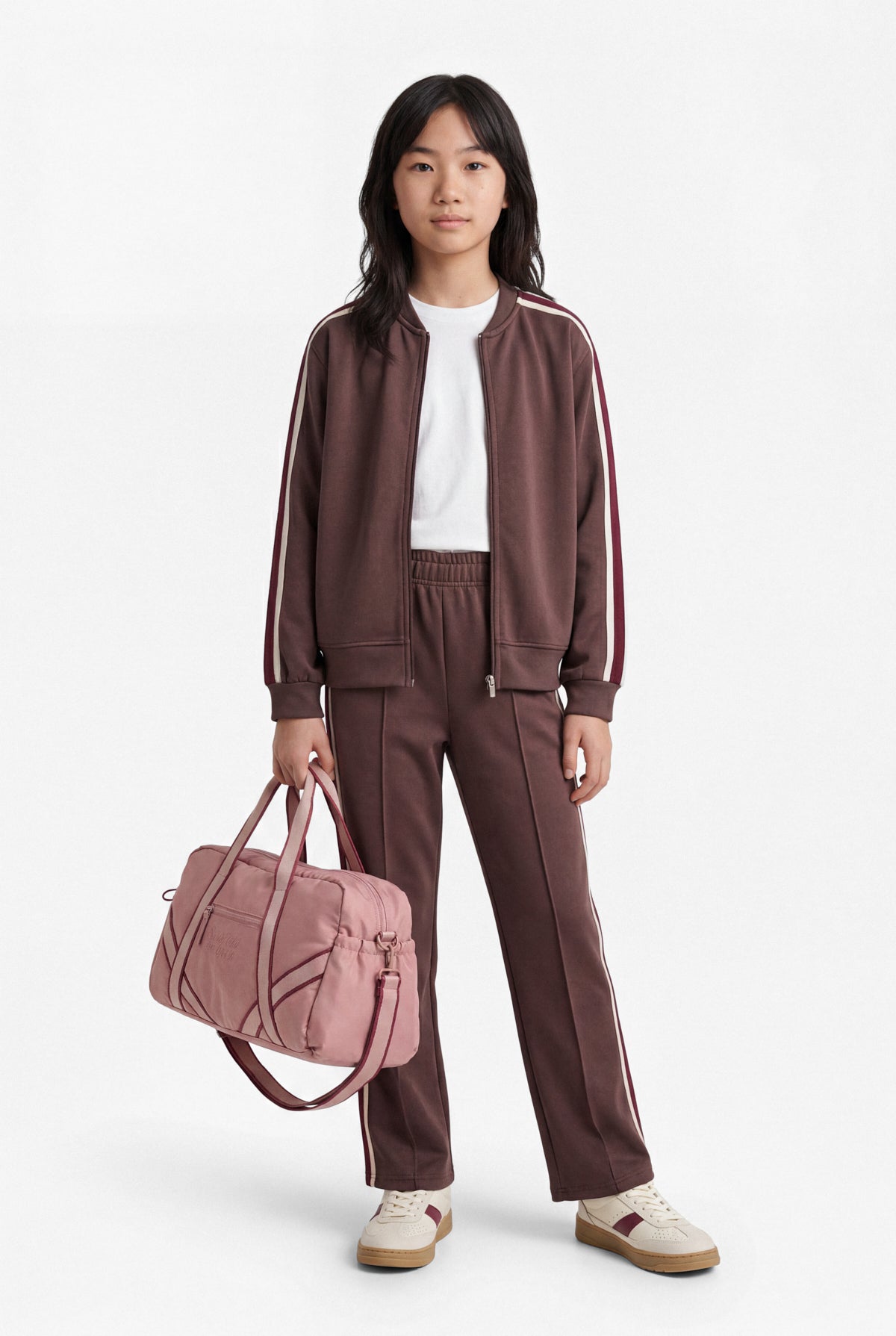 Girls' Straight Leg Sweatpants with Side Stripe Detail