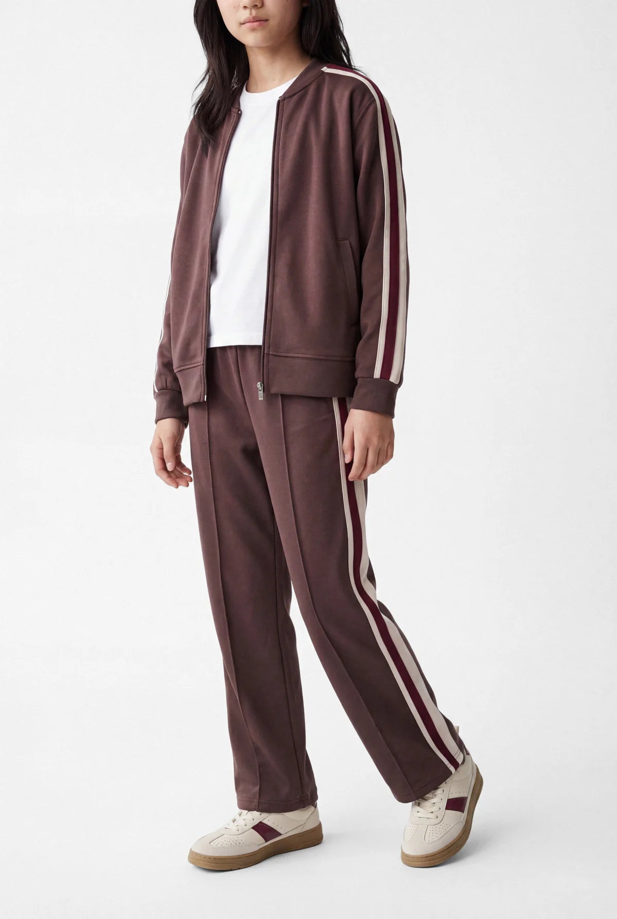 Girls' Straight Leg Sweatpants with Side Stripe Detail