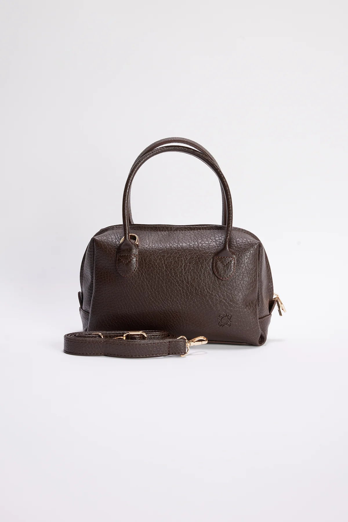 Women's Handbag with Scarf Detail Bowling bag style handbag