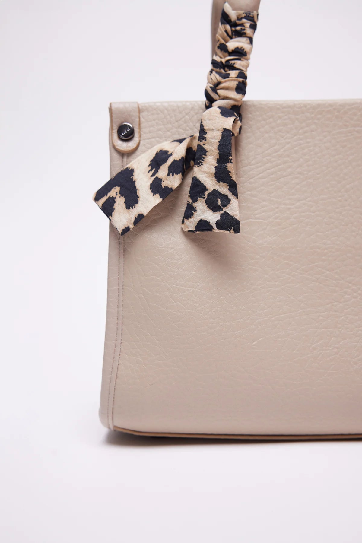 Burgundy Leather Textured Bag with Scarf Detail