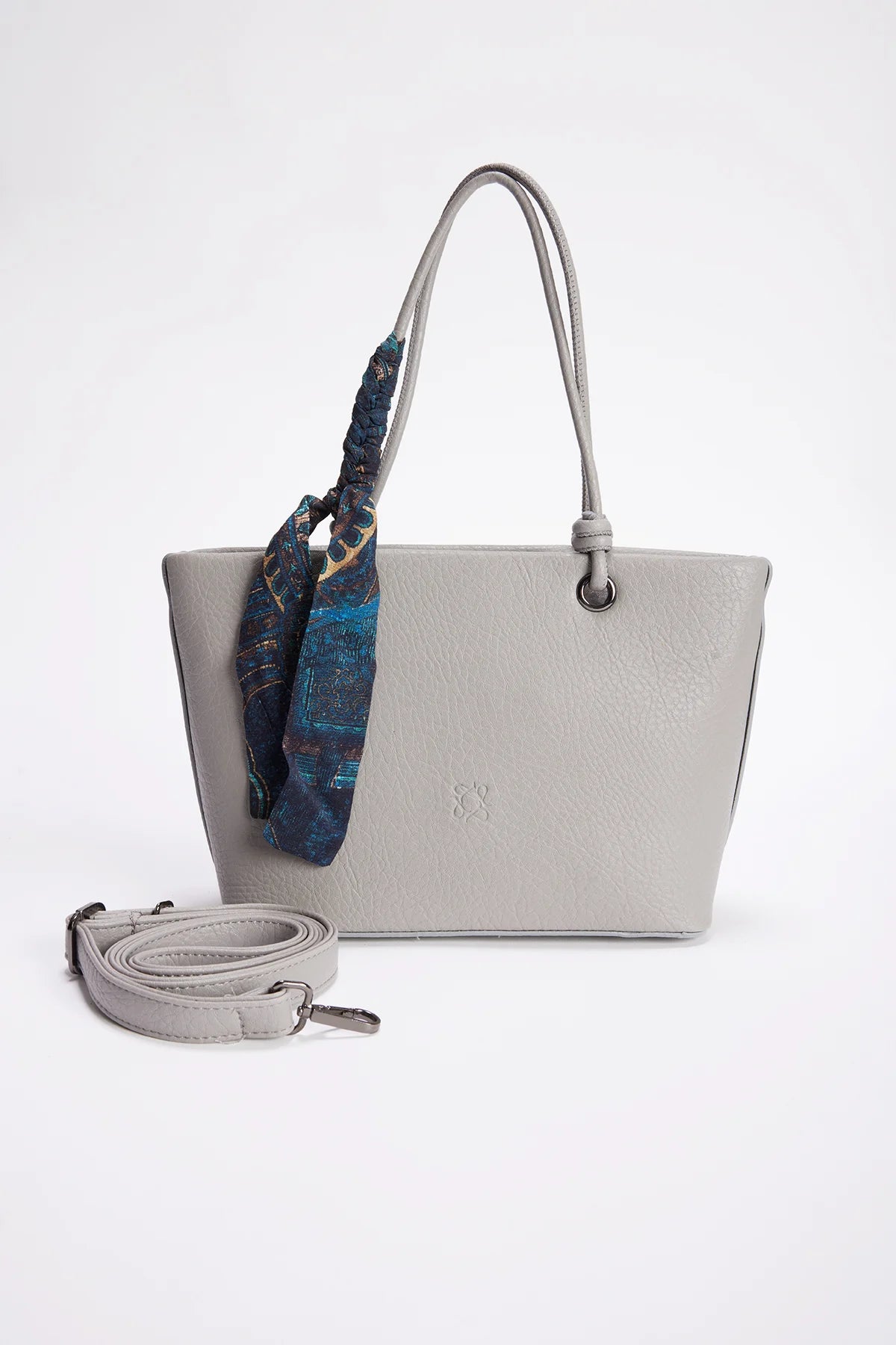 Classic Women's Shoulder Bag with Scarf Detail
