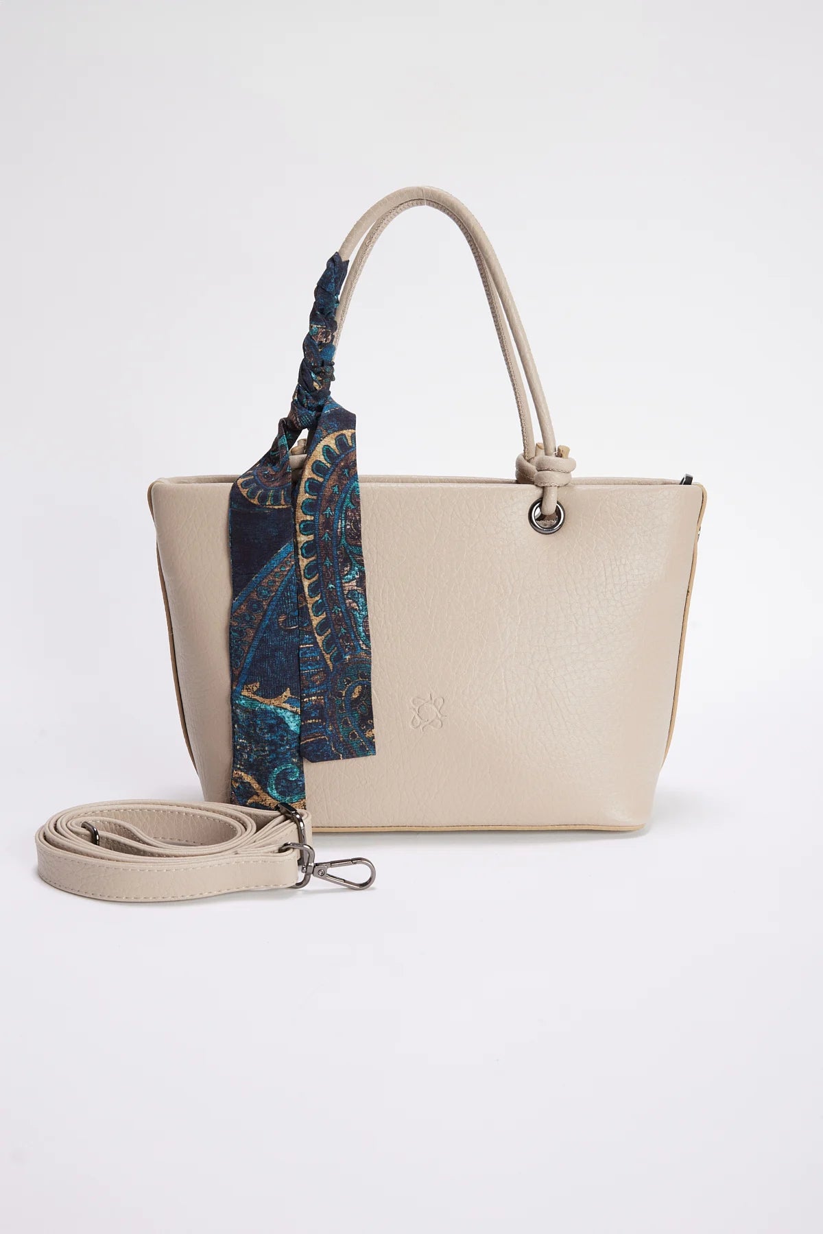 Classic Women's Shoulder Bag with Scarf Detail