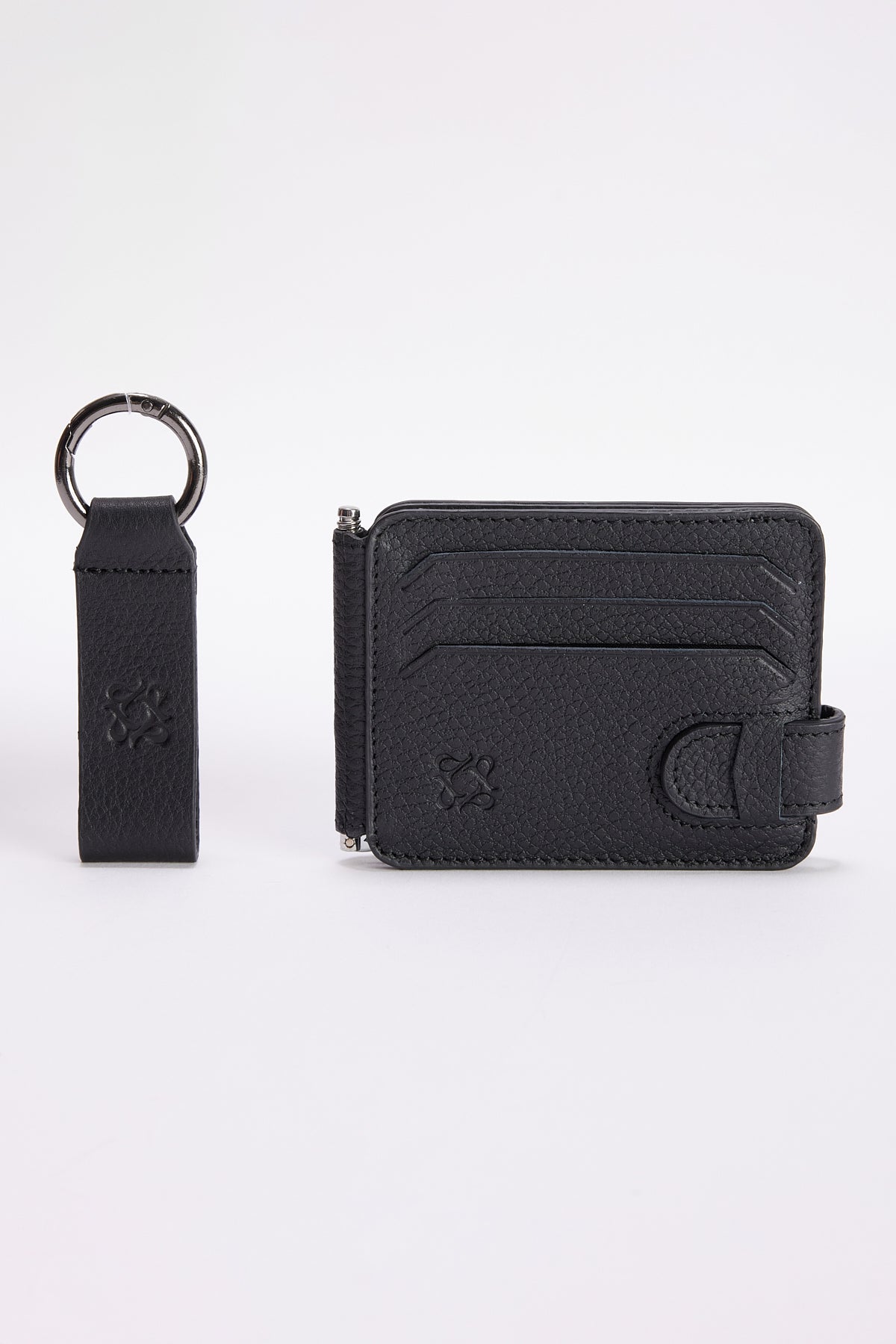 Men's Leather Wallet and Keychain Set