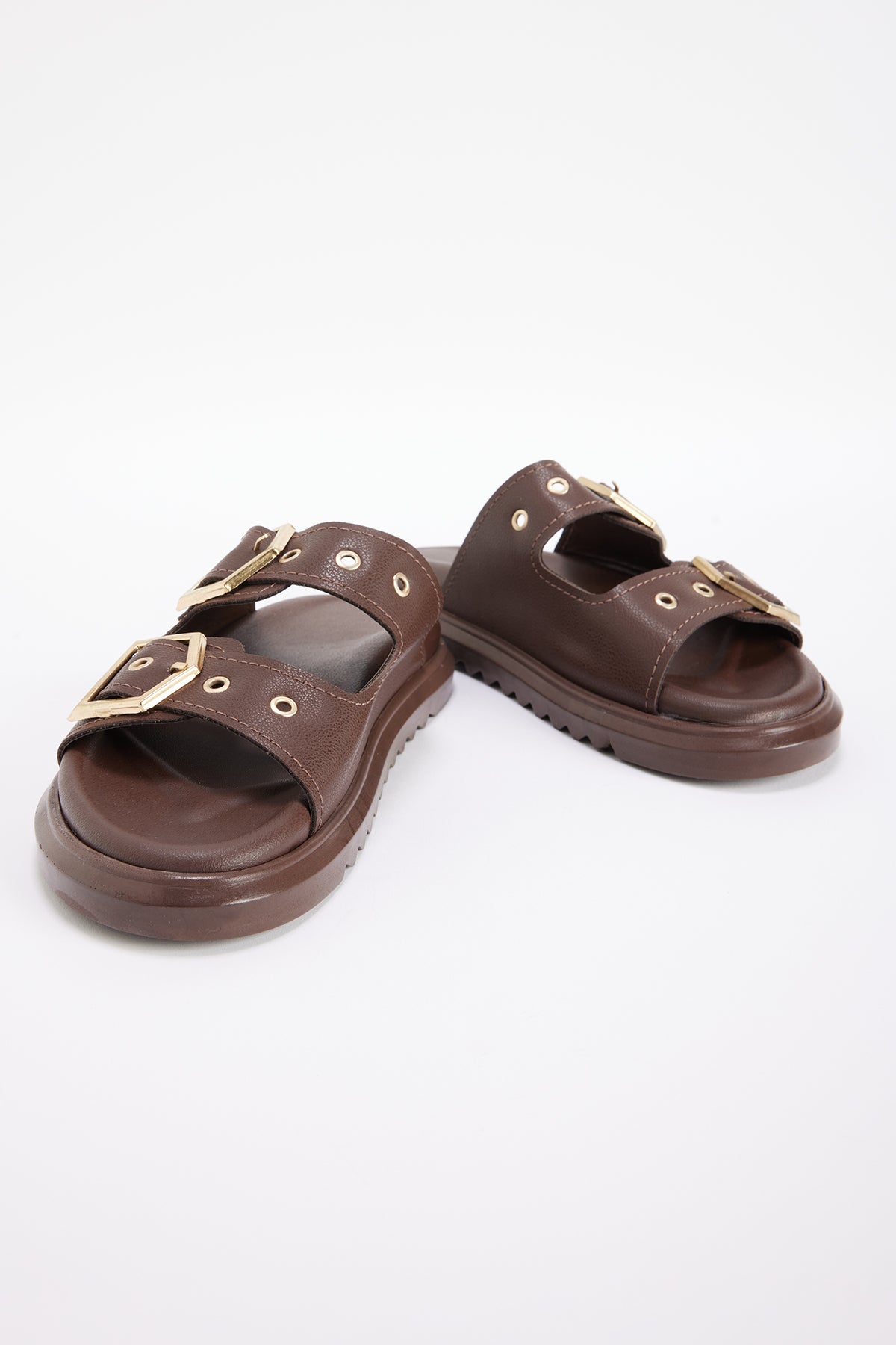 Women's Chunky Sole Double Strap Slippers