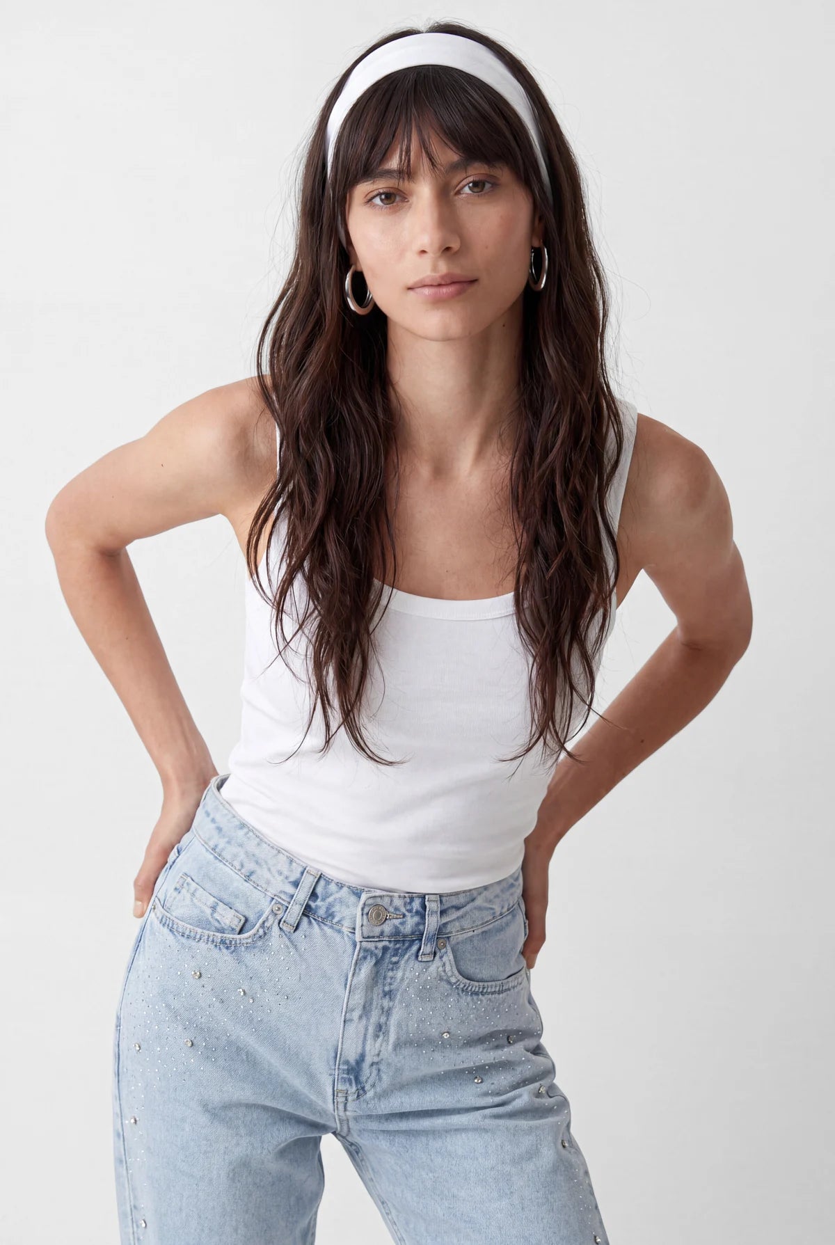 Women's Square Neck Ribbed Tank Top