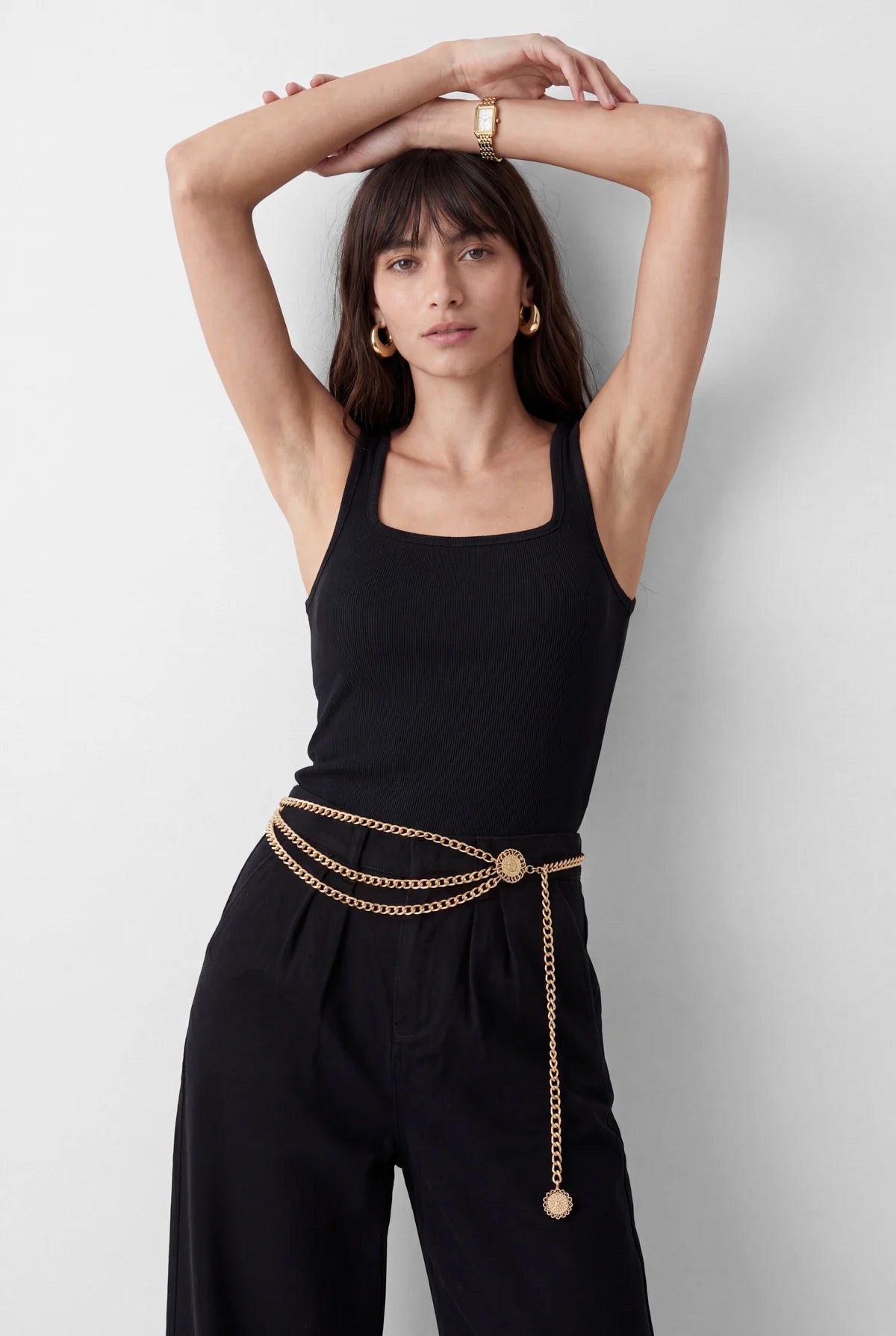 Women's Square Neck Ribbed Tank Top