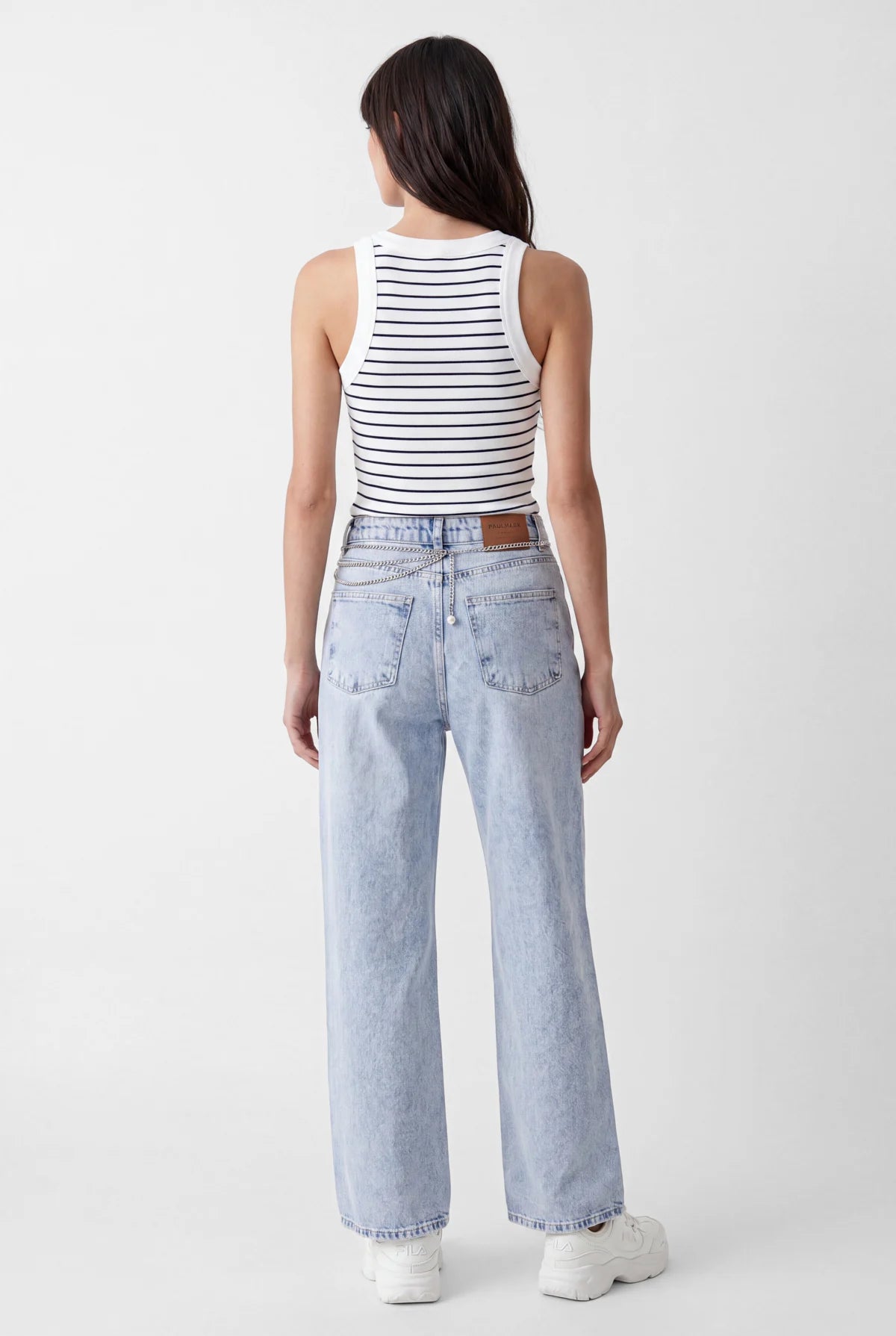 Women's Striped Halter Neck Tank Top