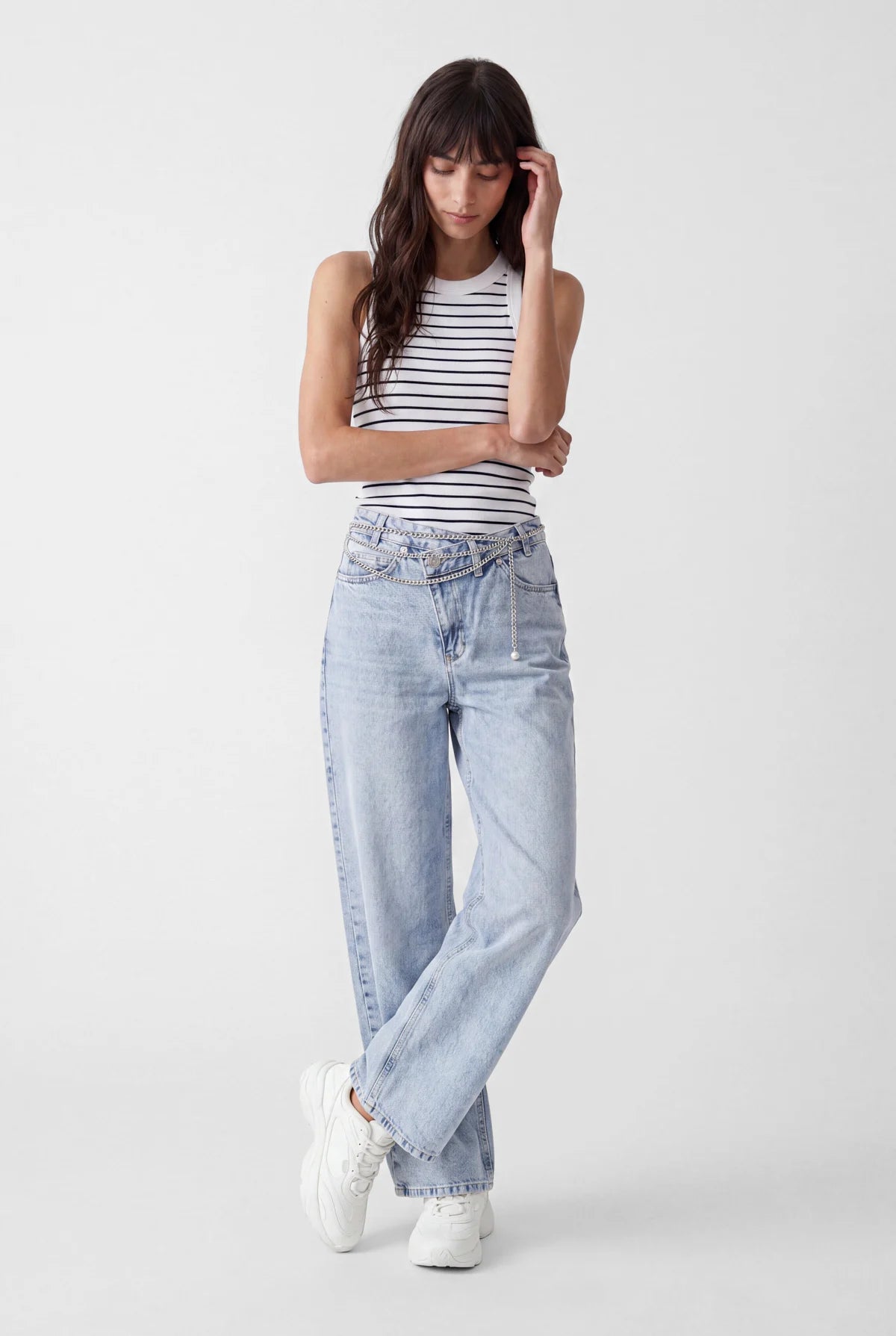 Women's Striped Halter Neck Tank Top