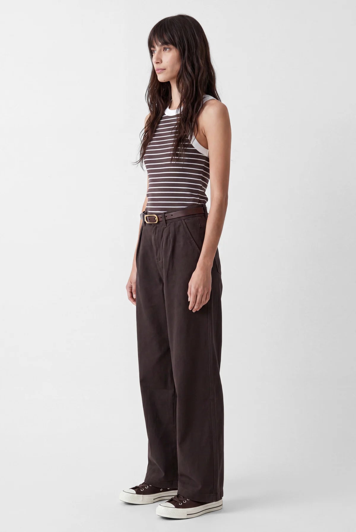 Women's Striped Halter Neck Tank Top
