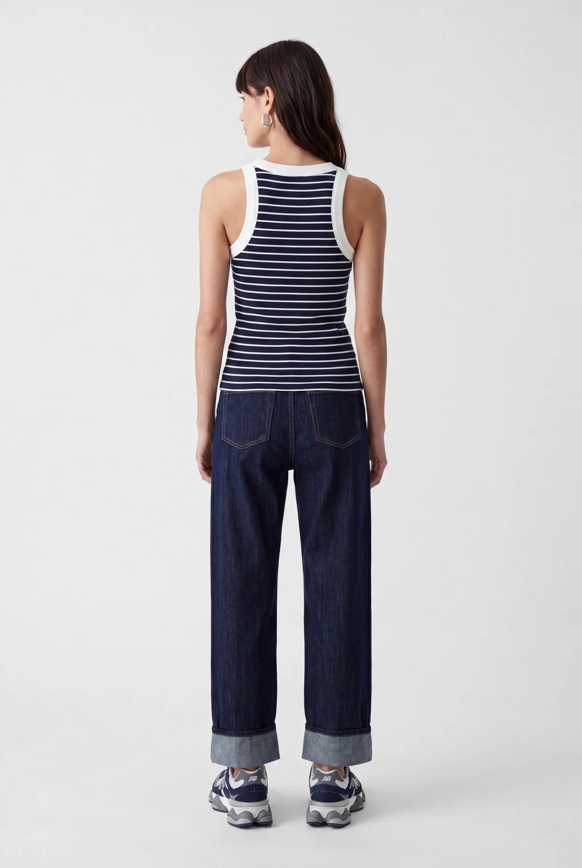 Women's Striped Halter Neck Tank Top