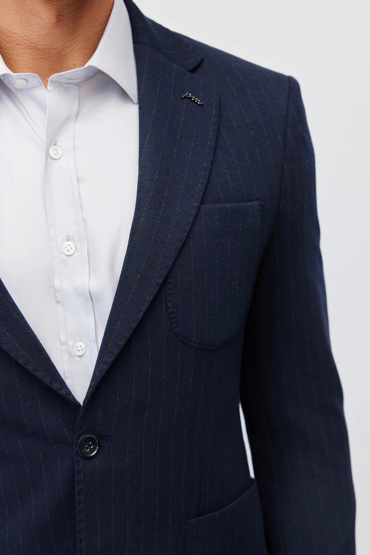 Men's Mono Collar Jacket with Patch Pockets