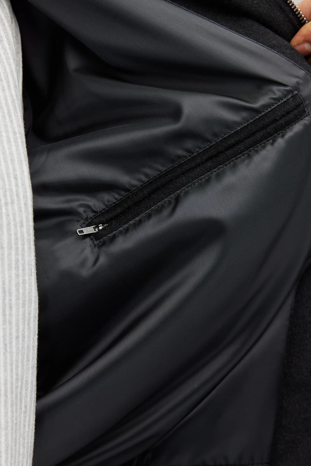 Men's High Collar Zippered Lined Mont