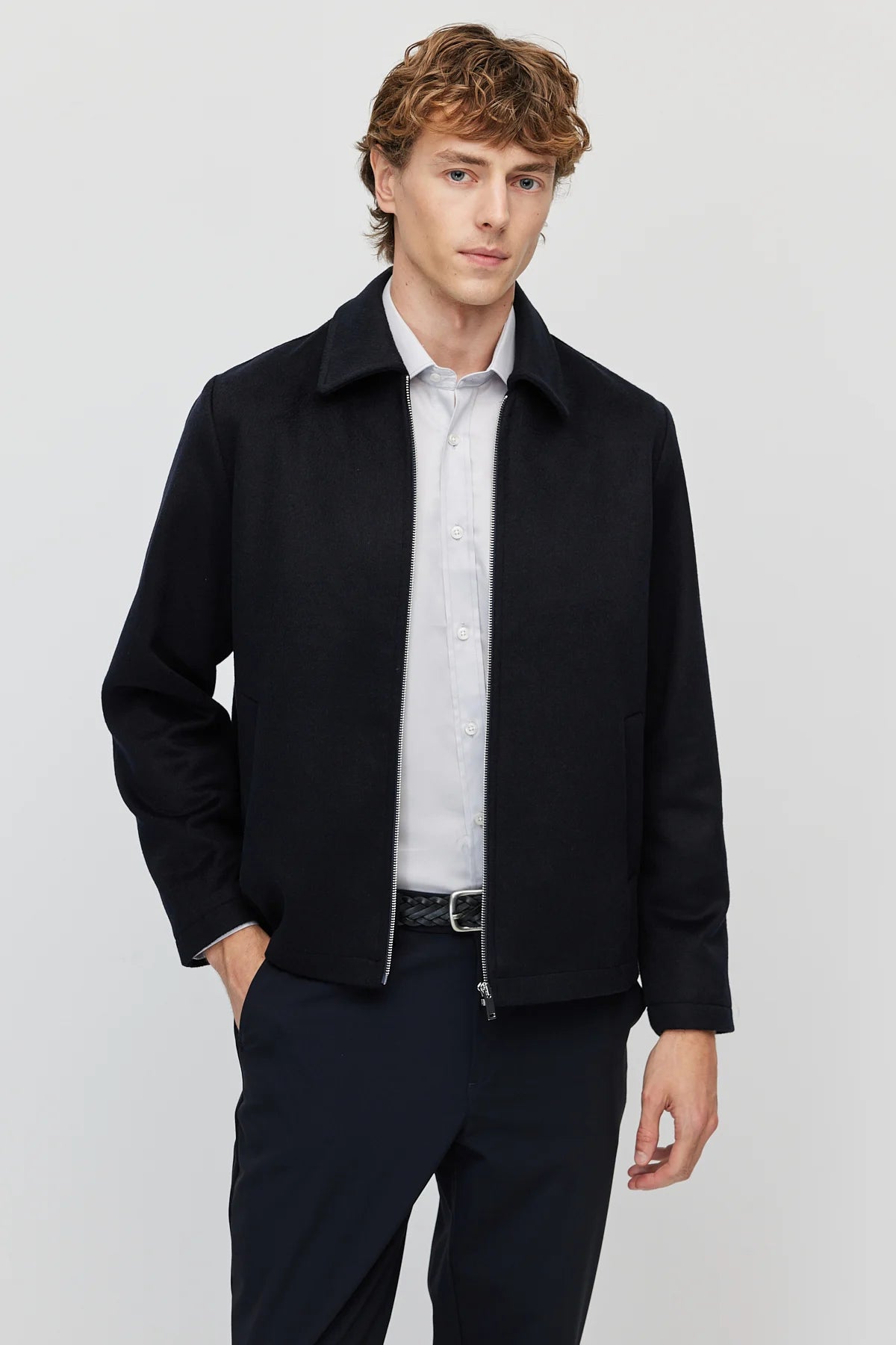 Men's Classic Collar Zip-Up Jacket