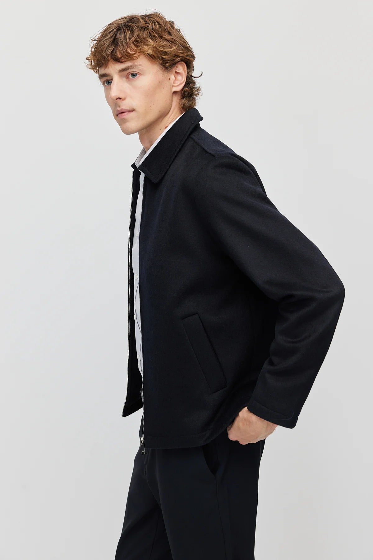 Men's Classic Collar Zip-Up Jacket