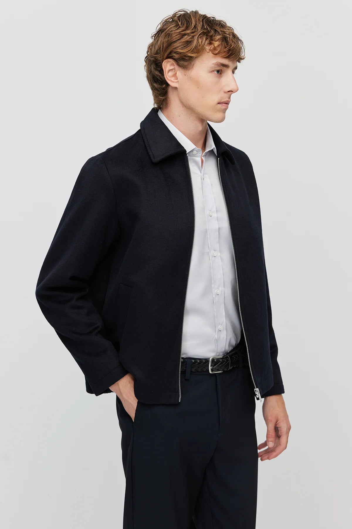 Men's Classic Collar Zip-Up Jacket