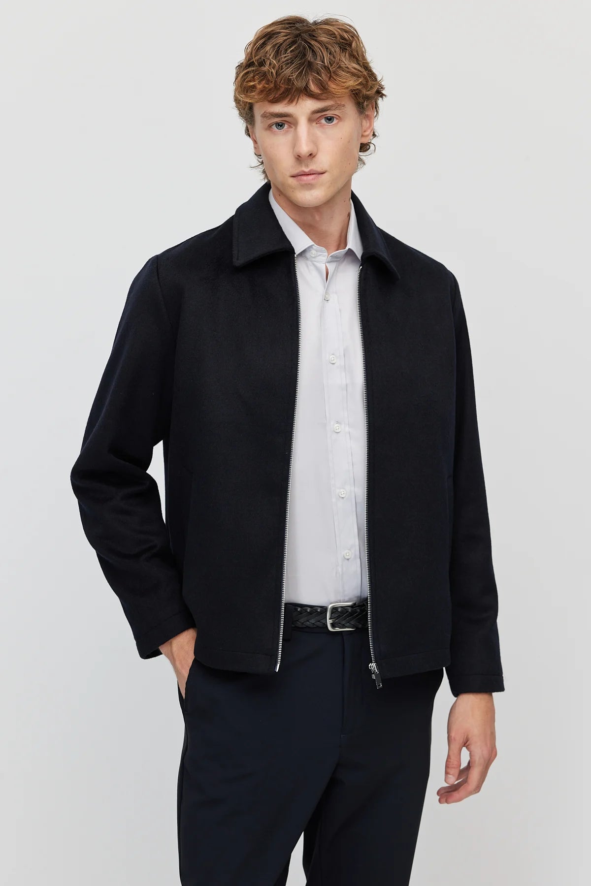 Men's Classic Collar Zip-Up Jacket