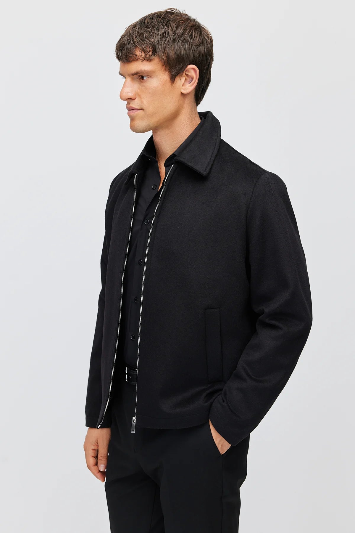 Men's Classic Collar Zip-Up Jacket