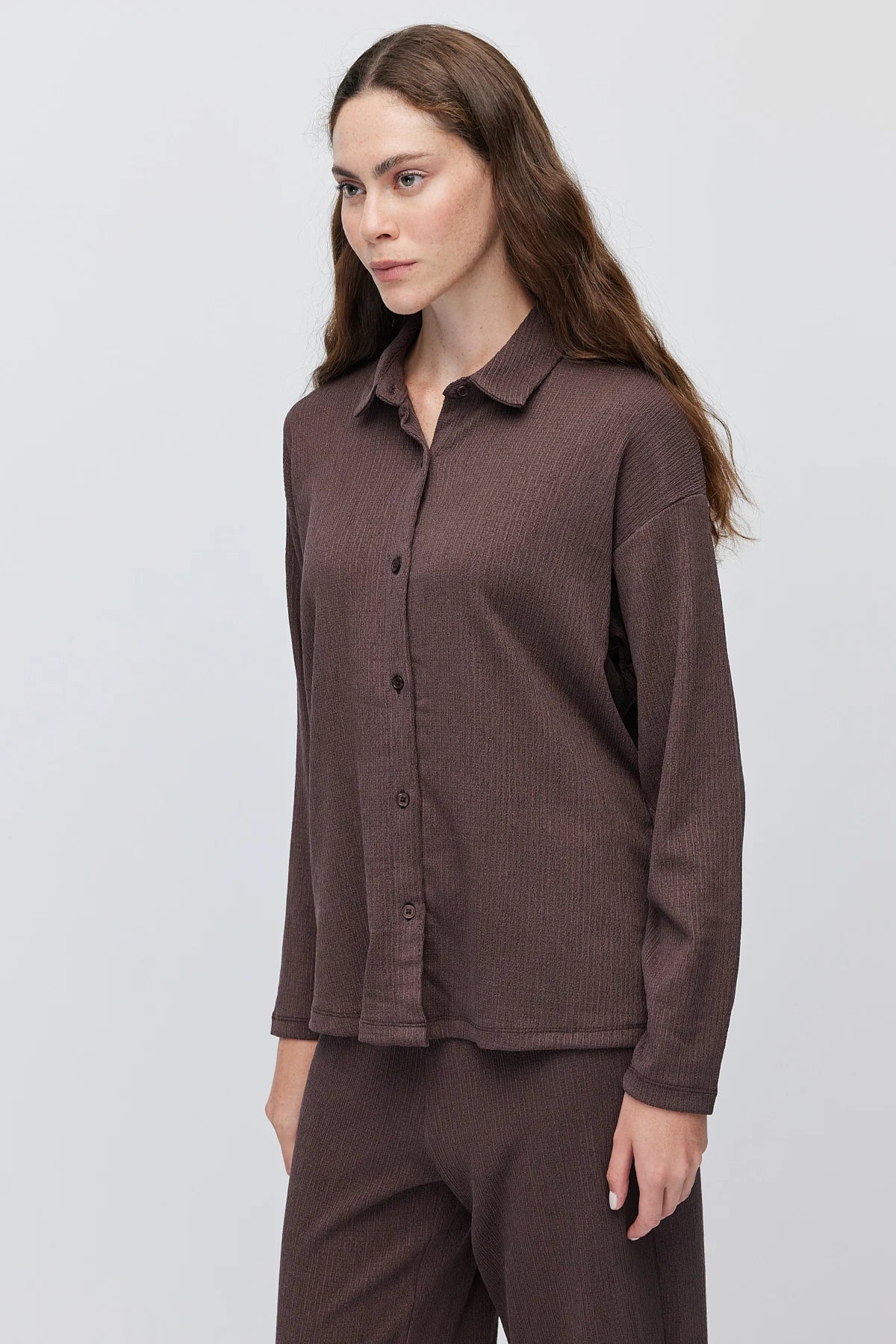 Women's drop-shoulder long-sleeve shirt