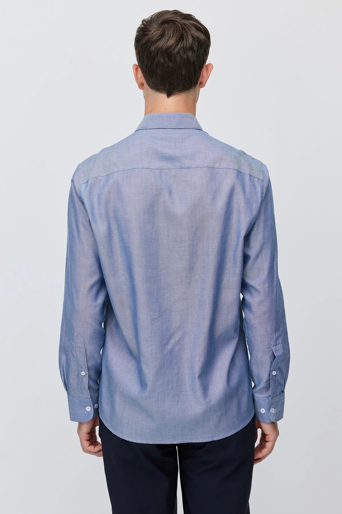 Men's Solid Color Regular Fit Long-Sleeve Shirt