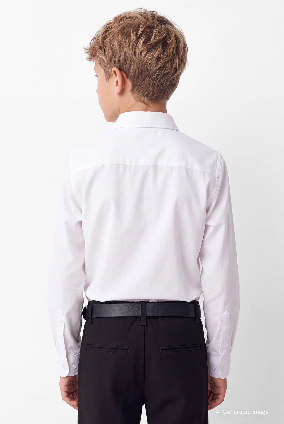 boy's button-down collar long-sleeved t-shirt