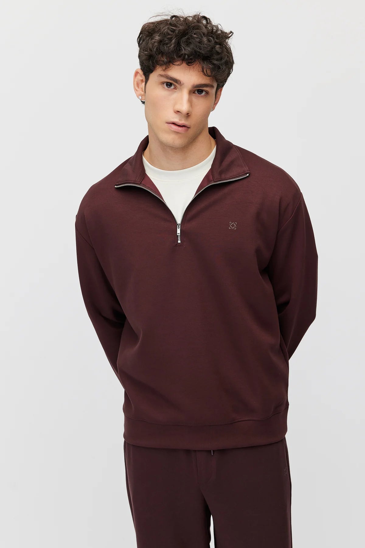 Men's Zippered Collar Sweatshirt