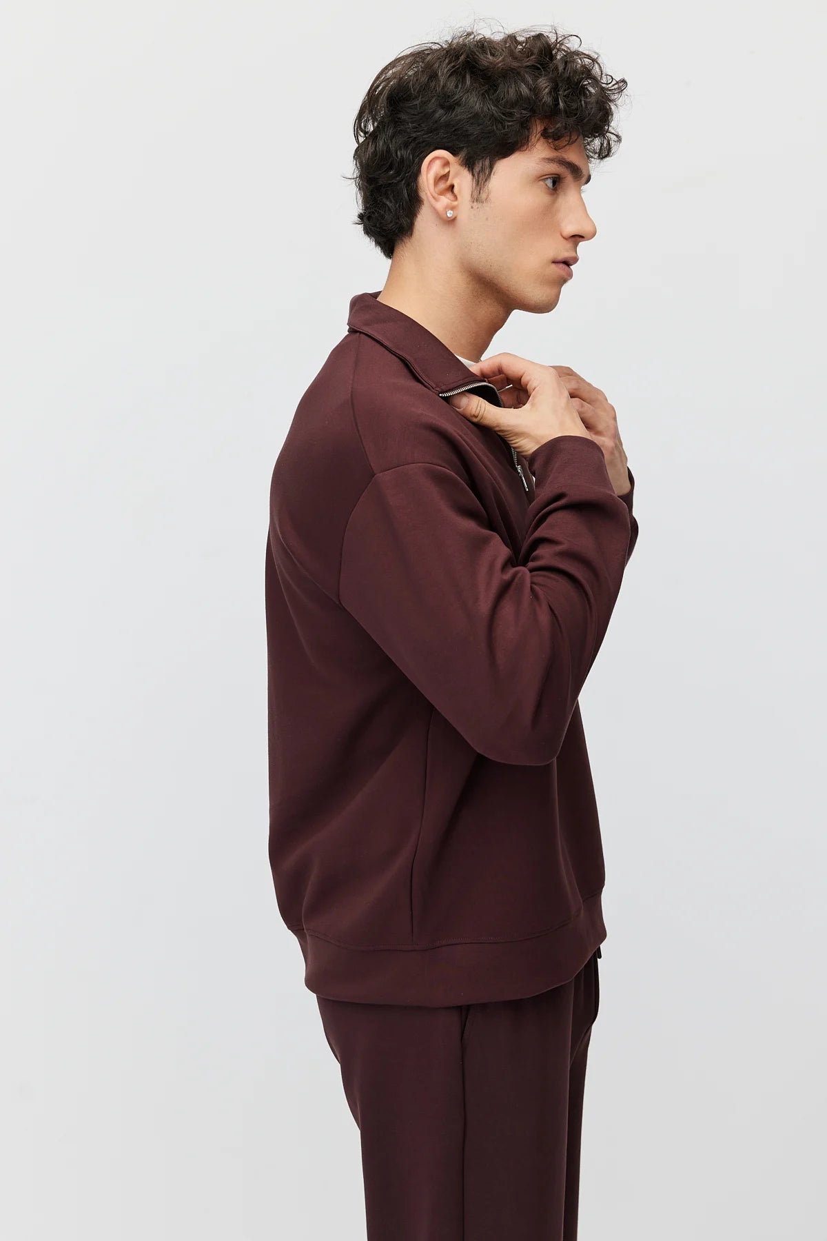 Men's Zippered Collar Sweatshirt