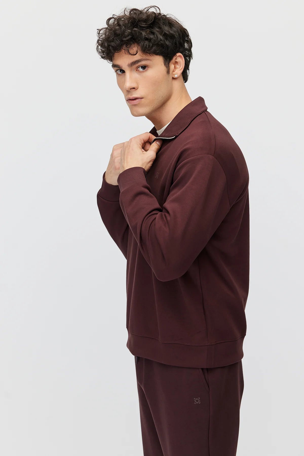 Men's Zippered Collar Sweatshirt