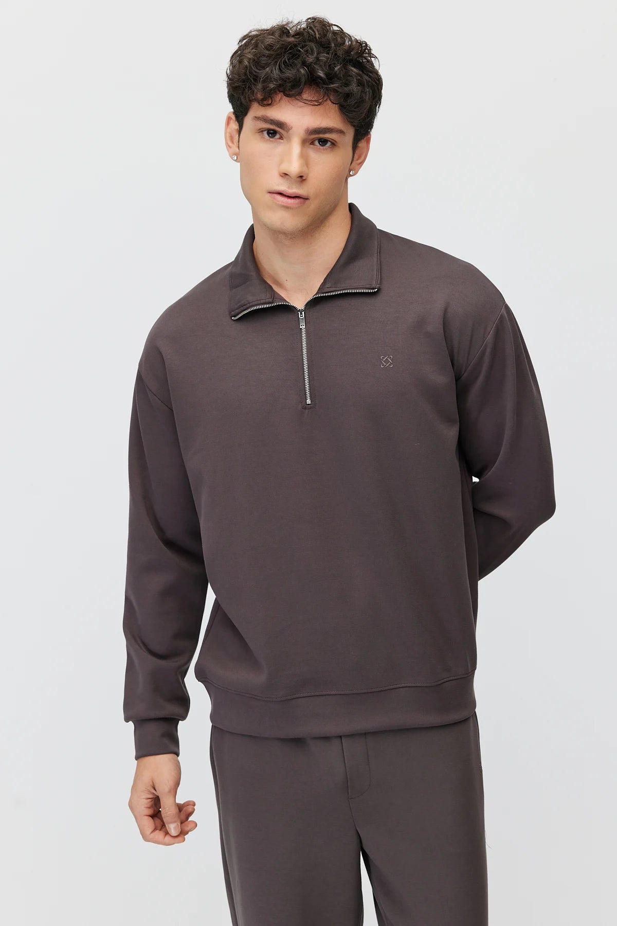 Men's Zippered Collar Sweatshirt