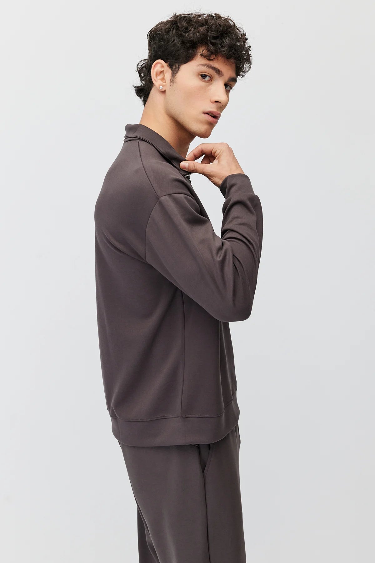 Men's Zippered Collar Sweatshirt