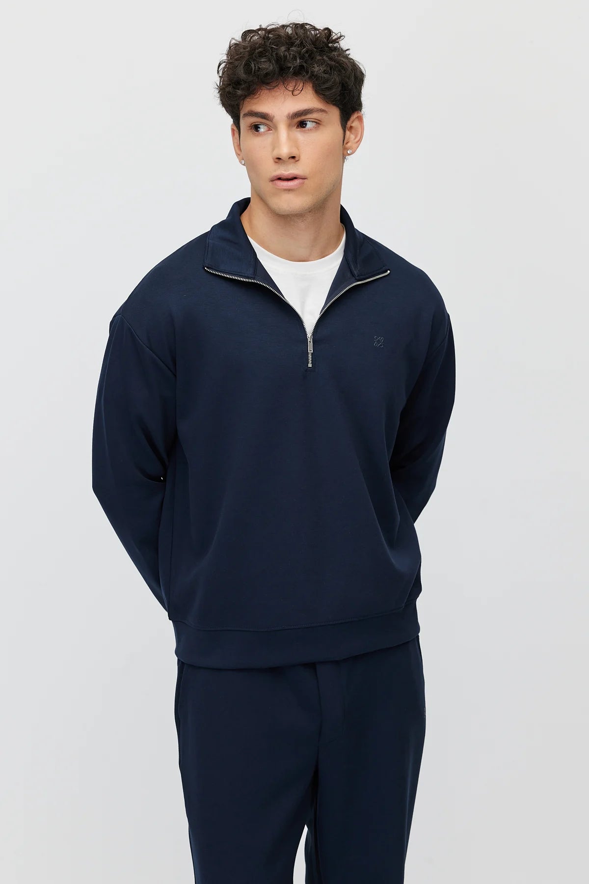 Men's Zippered Collar Sweatshirt