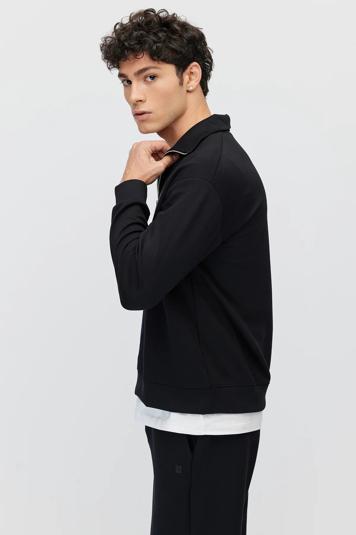 Men's Zippered Collar Sweatshirt