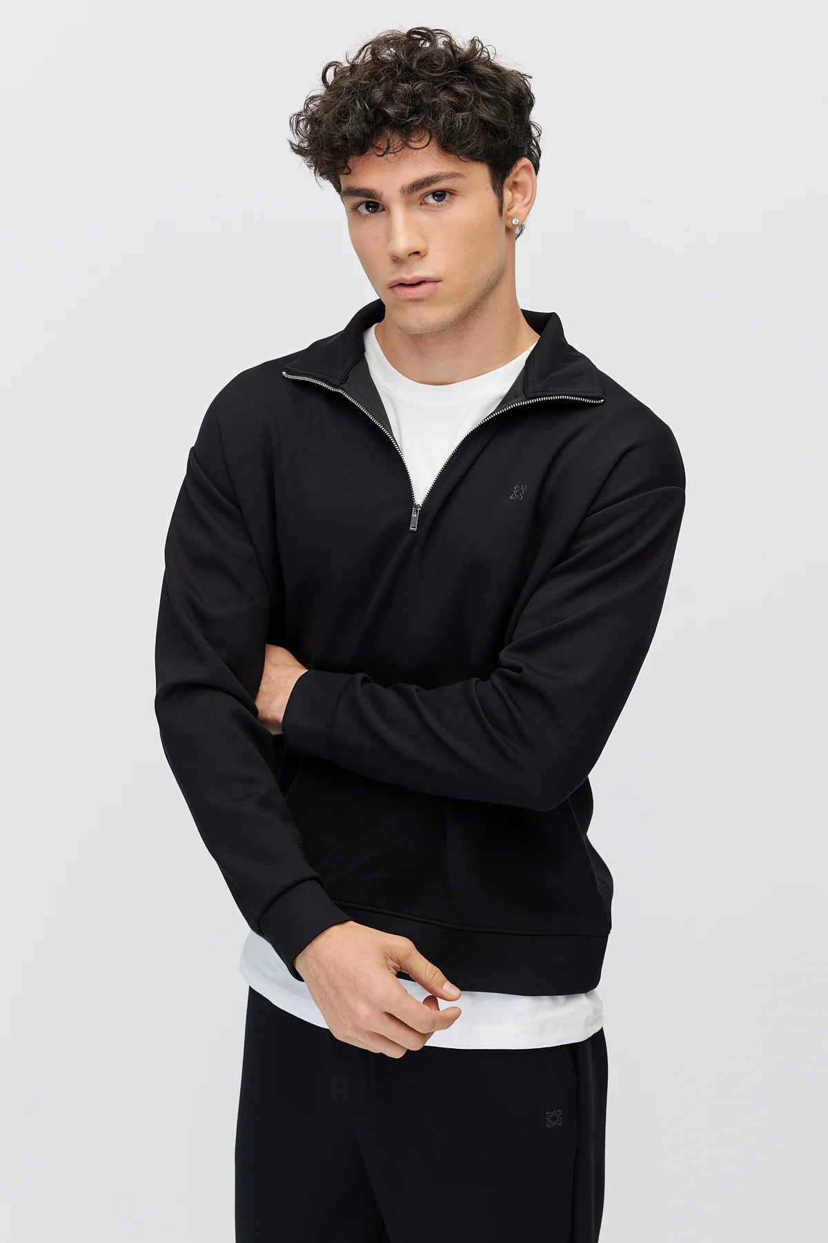 Men's Zippered Collar Sweatshirt