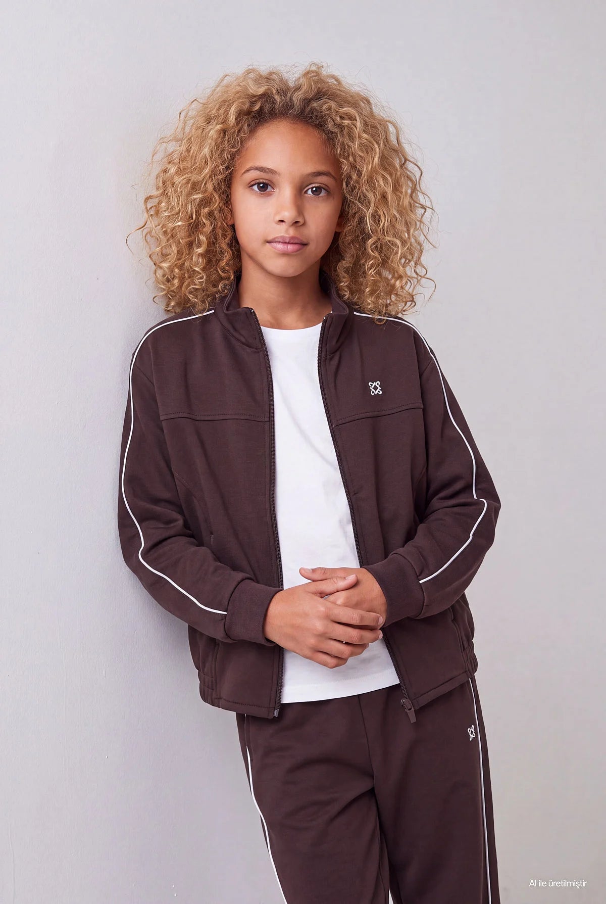Girls' Hooded Sweatshirt with  Pocket and Zipper