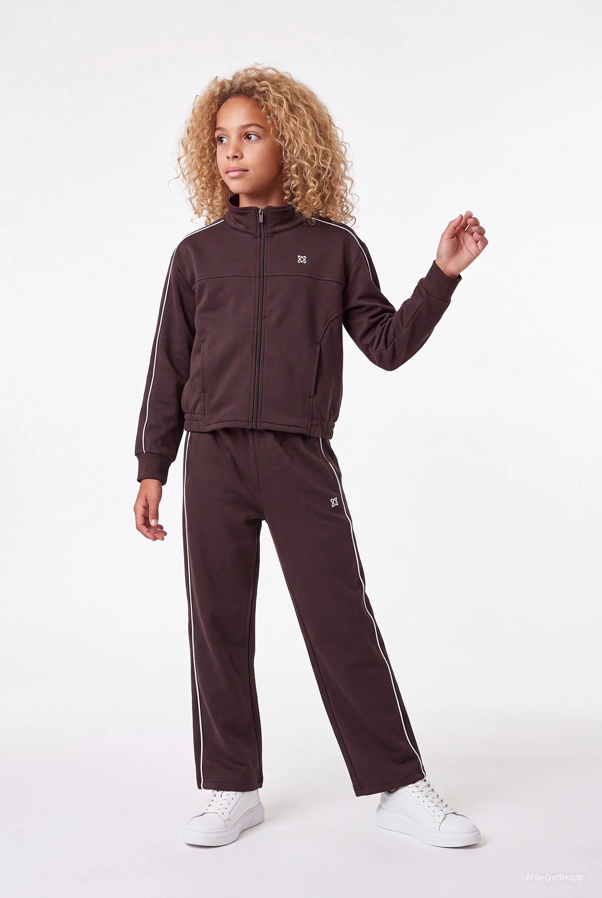 Girls' Hooded Sweatshirt with  Pocket and Zipper