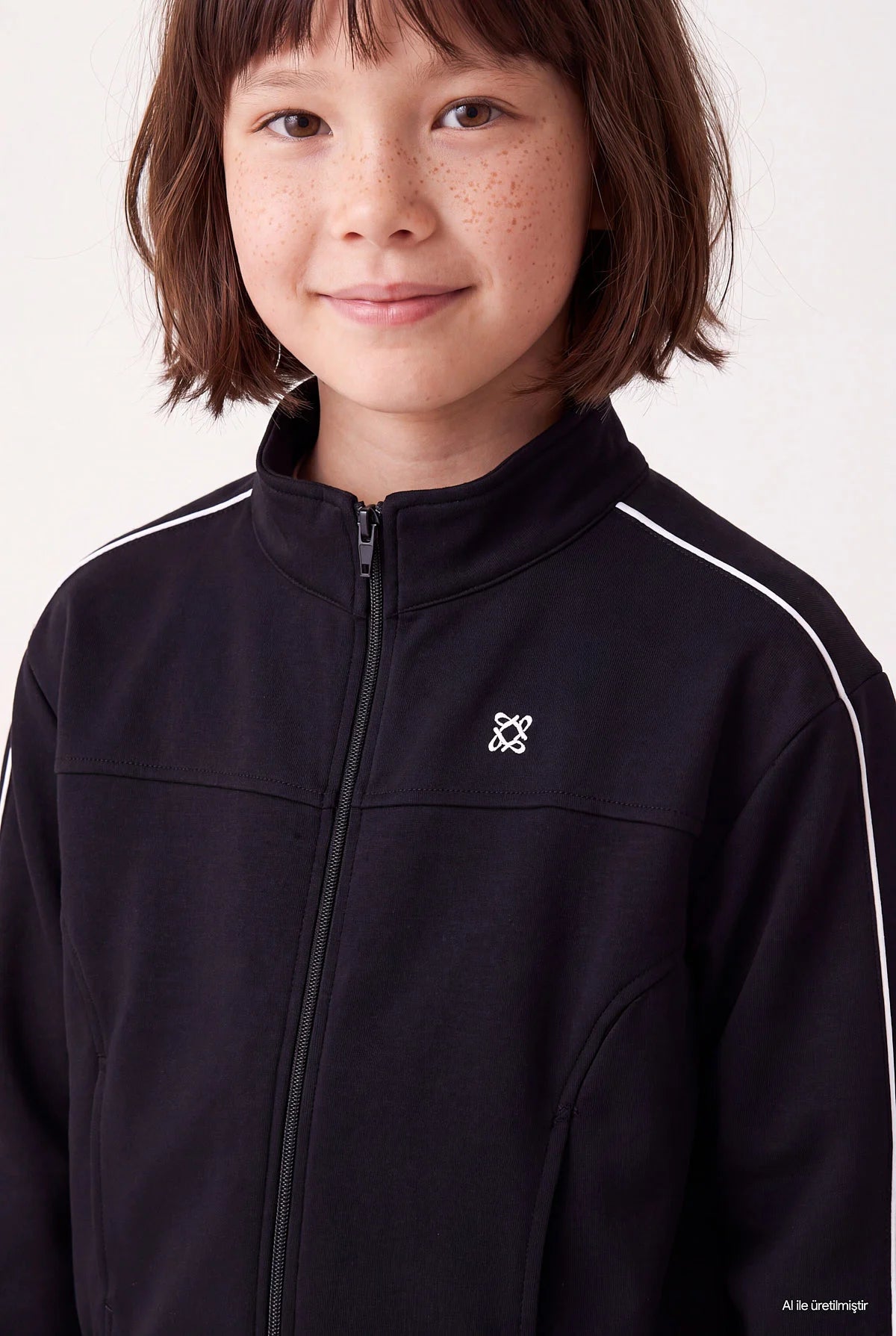 Girls' Hooded Sweatshirt with  Pocket and Zipper