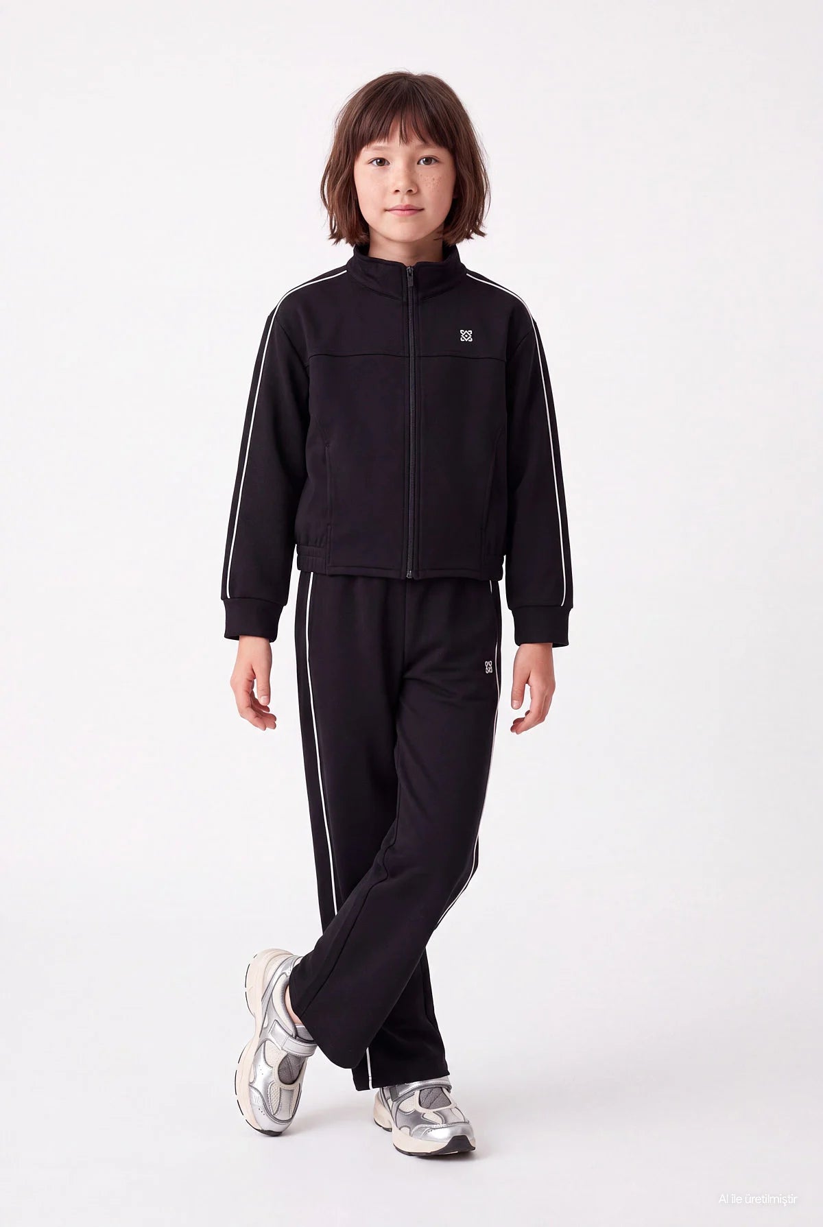 Girls' Hooded Sweatshirt with  Pocket and Zipper