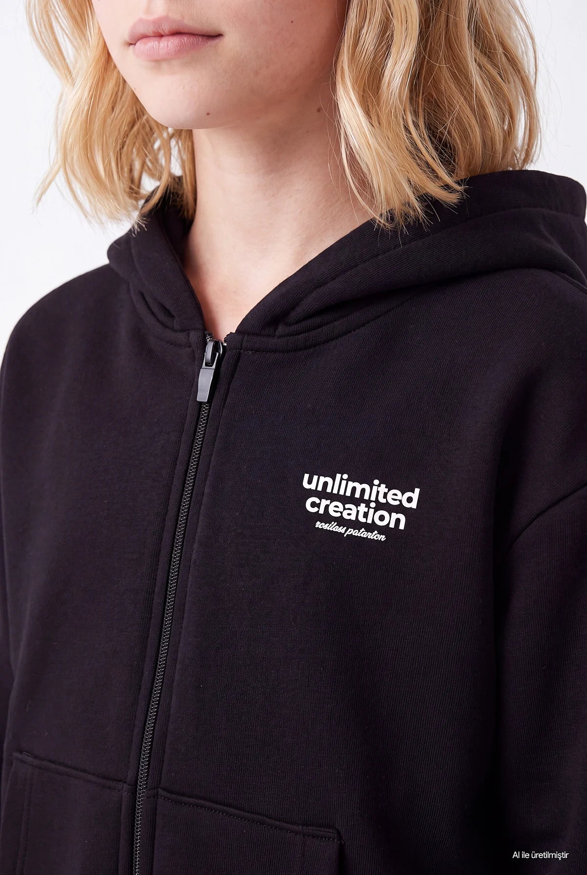  Kız Çocuk Kapüşonlu Fermuarlı Sweatshirt