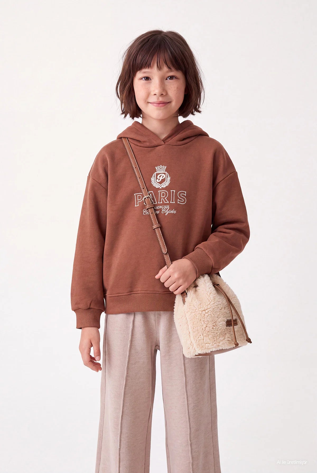 Girl's Printed Hooded Sweatshirt