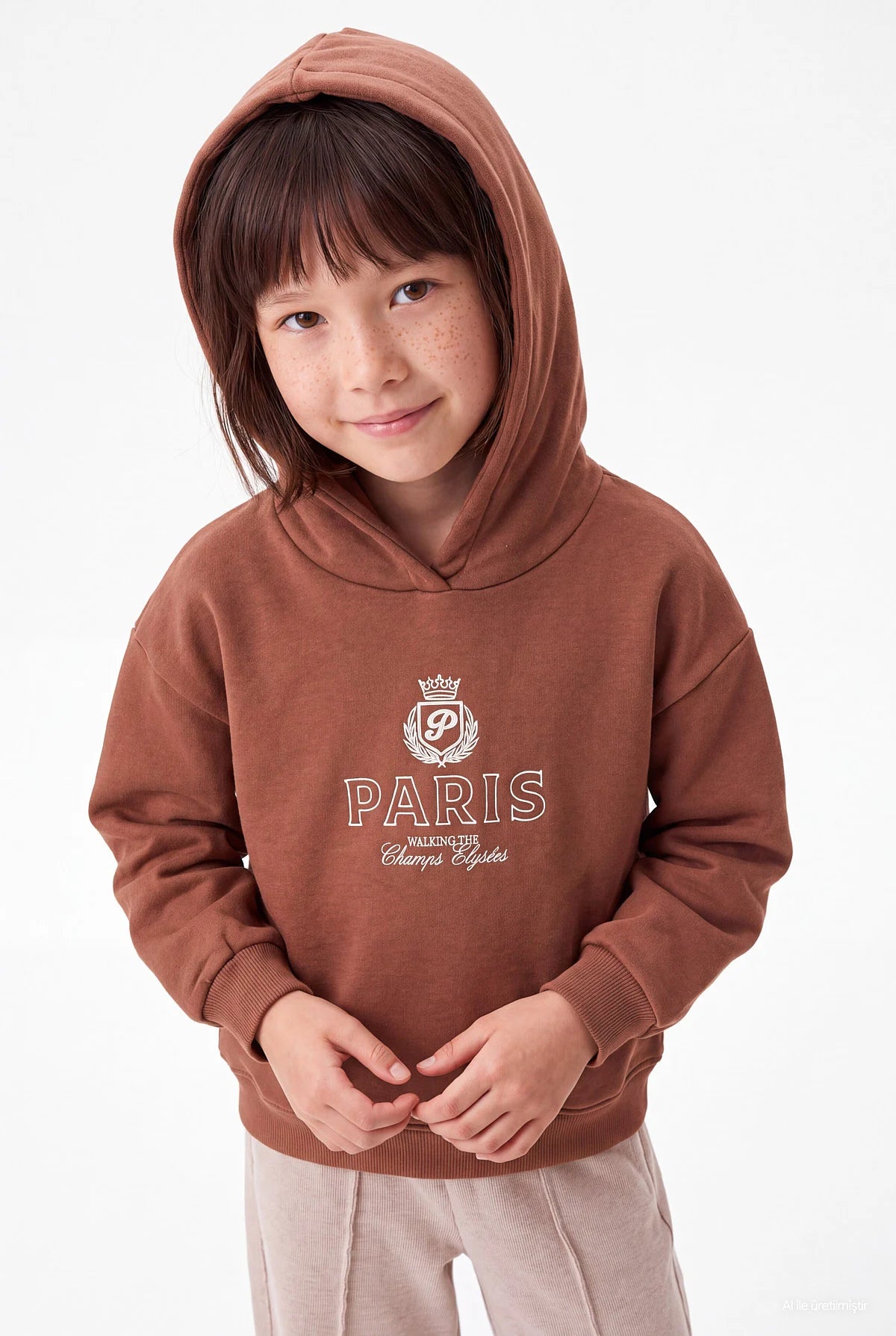 Girl's Printed Hooded Sweatshirt