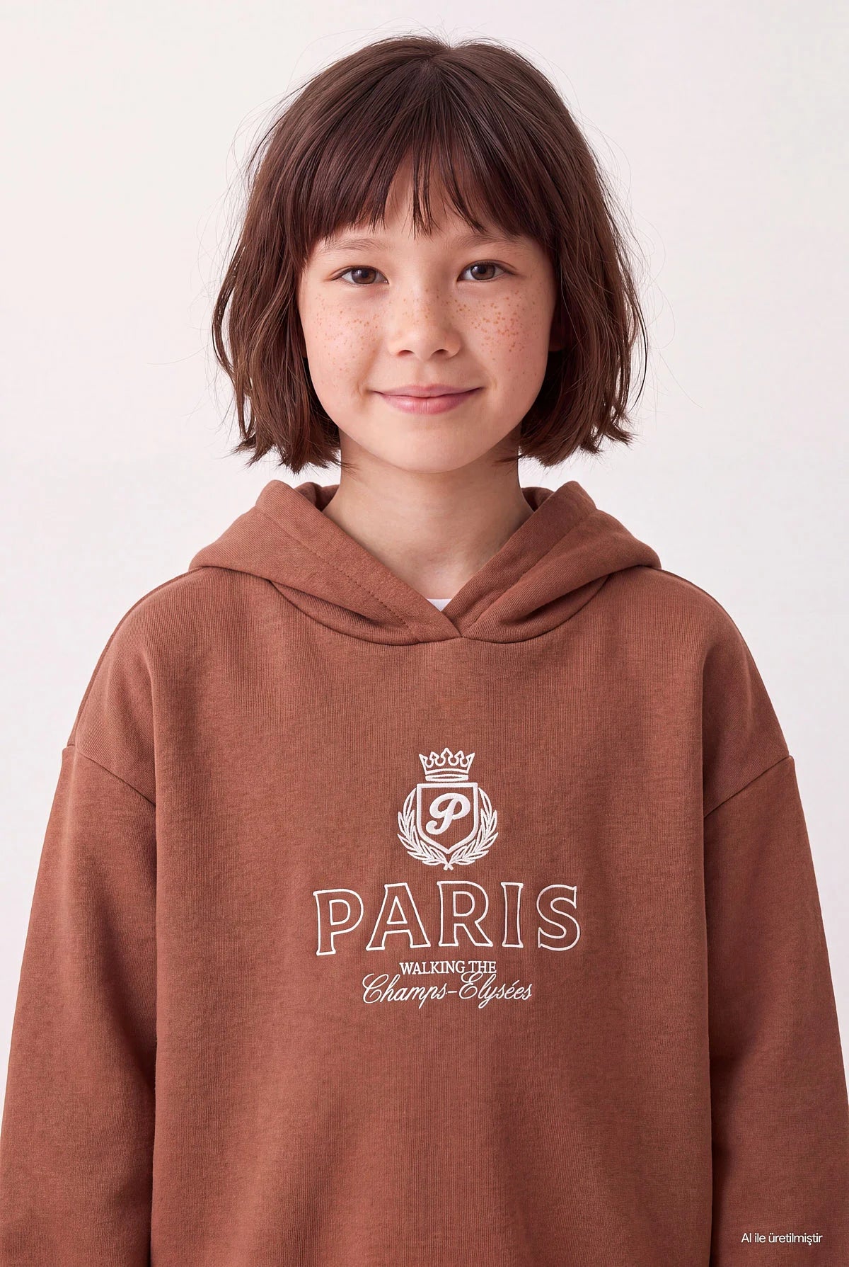 Girl's Printed Hooded Sweatshirt