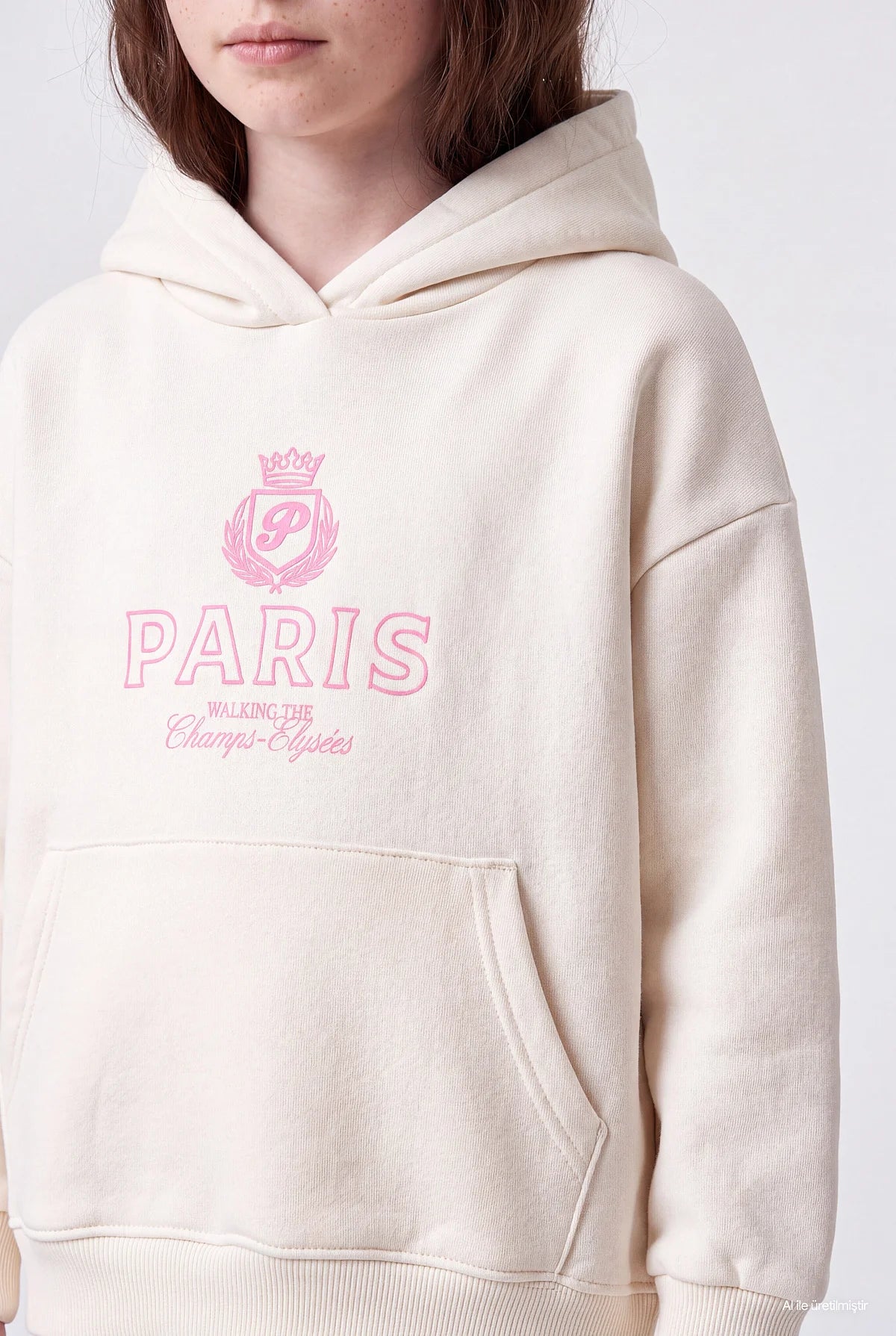 Girl's Printed Hooded Sweatshirt