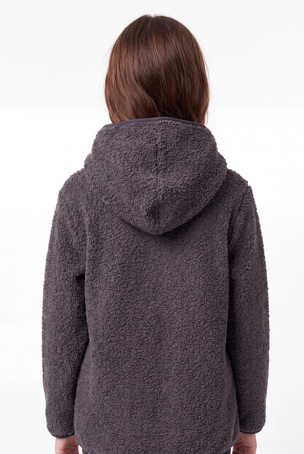 Girls' Hooded Zip-Up Plush Sweatshirt