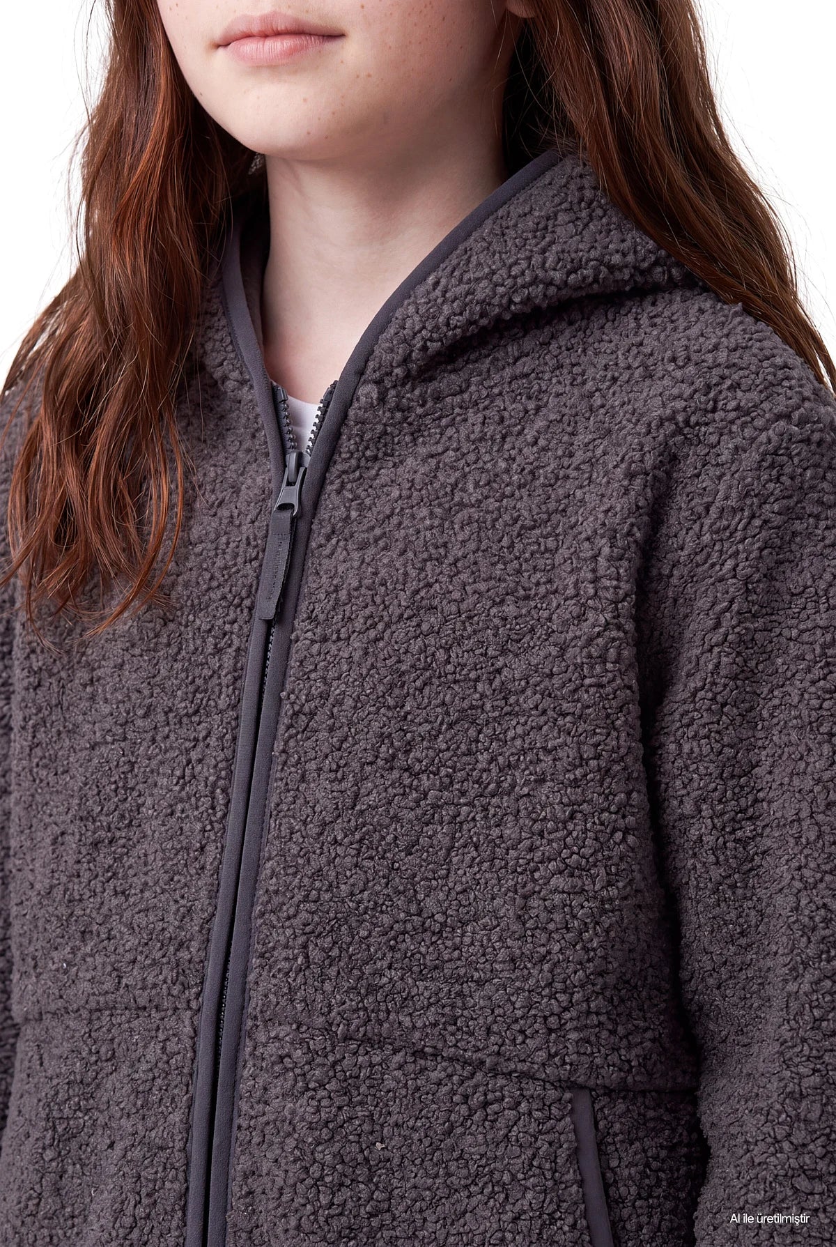 Girls' Hooded Zip-Up Plush Sweatshirt